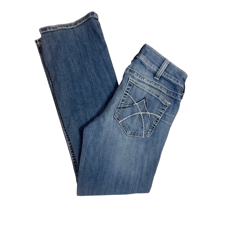 Ariat REAL Denim Mid Rise Bootcut Jeans Blue Stretch Western cowgirl 31R - Picture 2 of 9